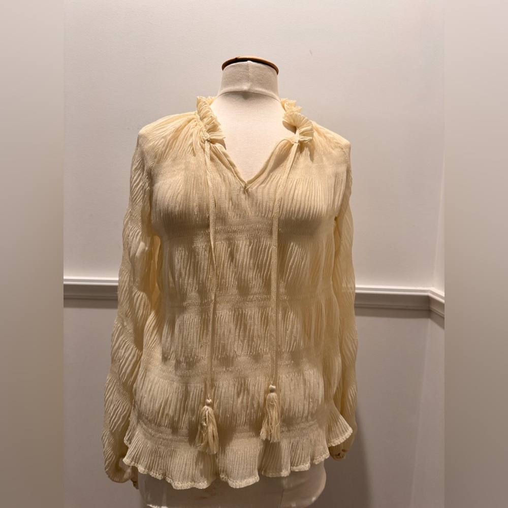 Free the Roses Ivory Ruffled Blouse - Picture 1 of 5